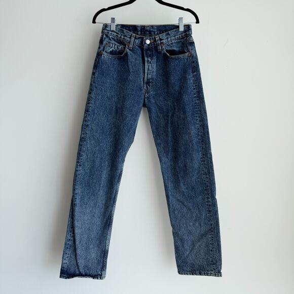 Vintage Levi's 501 Jeans 28x31* Actual Dark Stone Acid Wash Tiny USA Made 90s - Picture 3 of 16